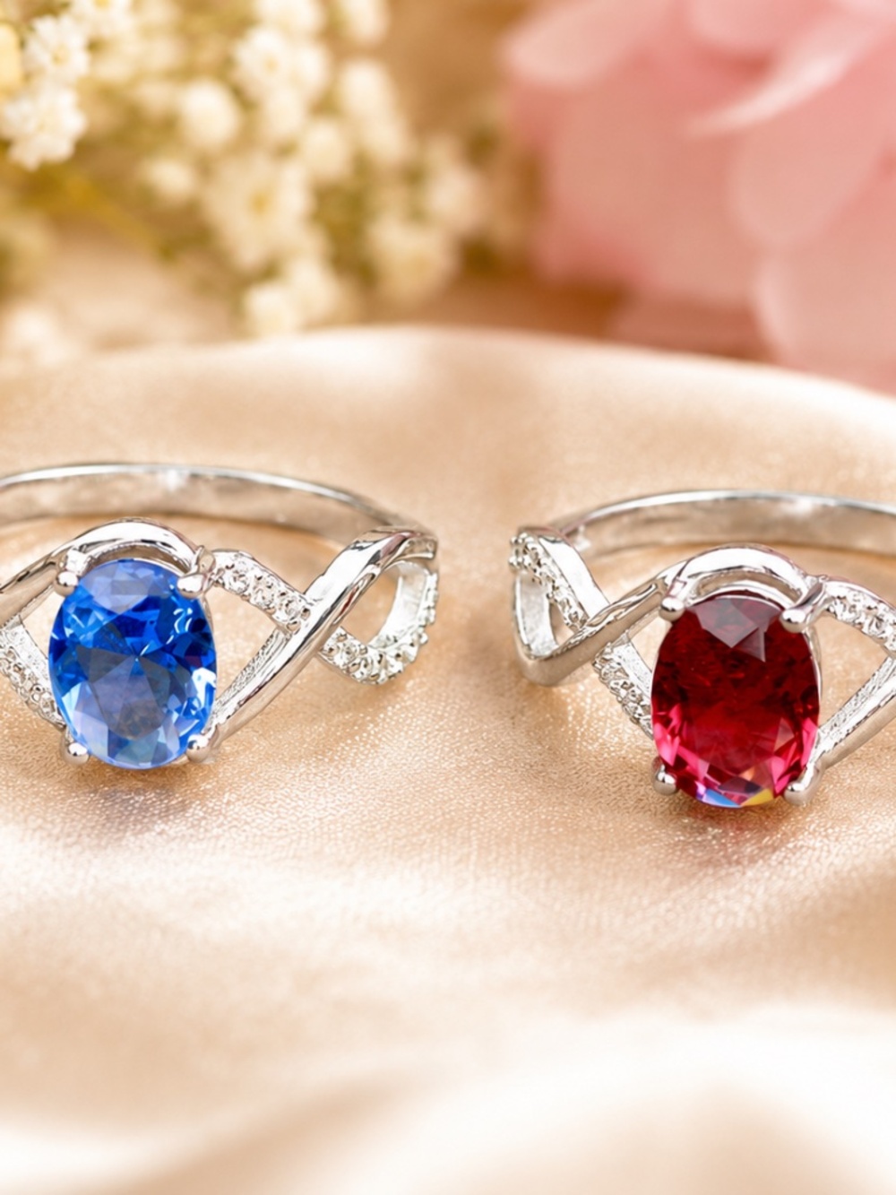 New Handmade Tanzanite or Rubellite Ring Sterling Silver Made In Canada
